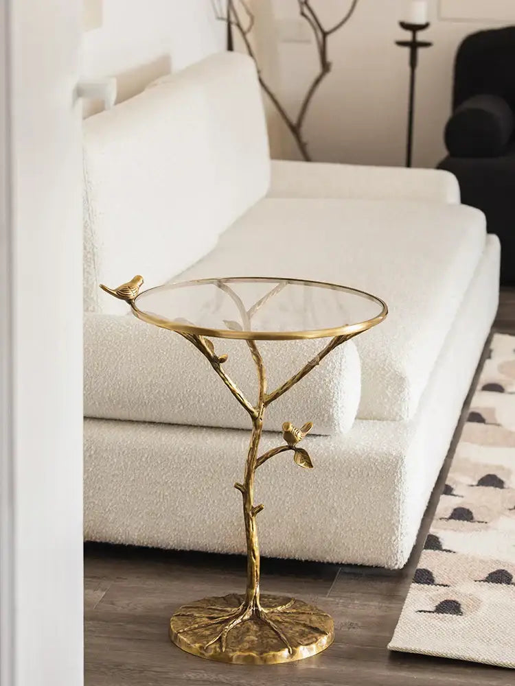 Brass Bird Tree Table