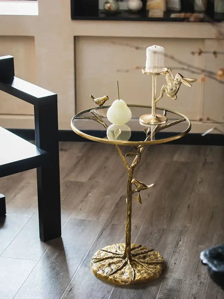 Brass Bird Tree Table