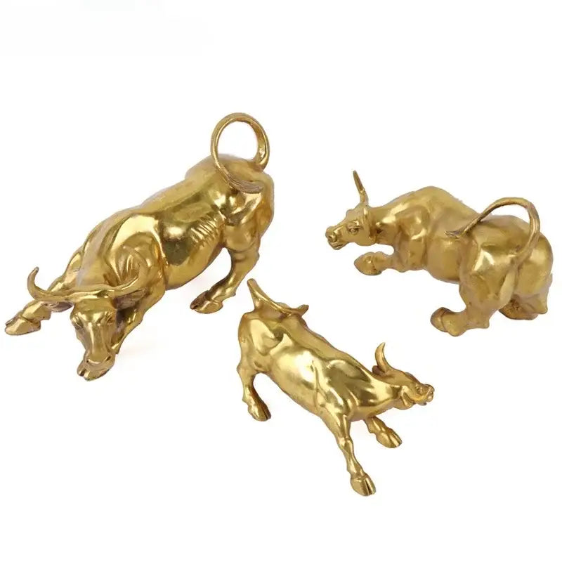 Brass Bull Figurine Sculpture