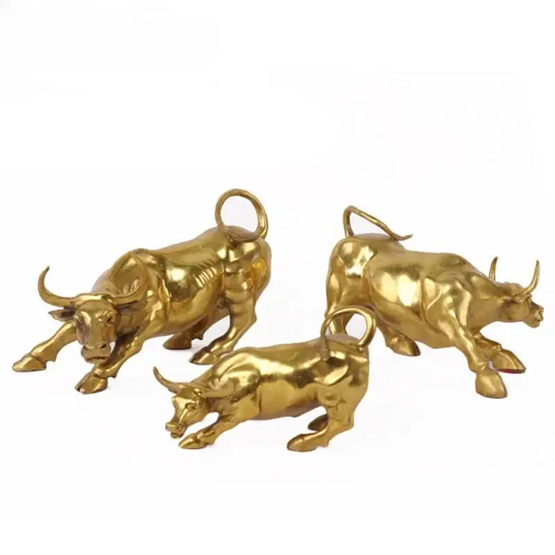 Brass Bull Figurine Sculpture