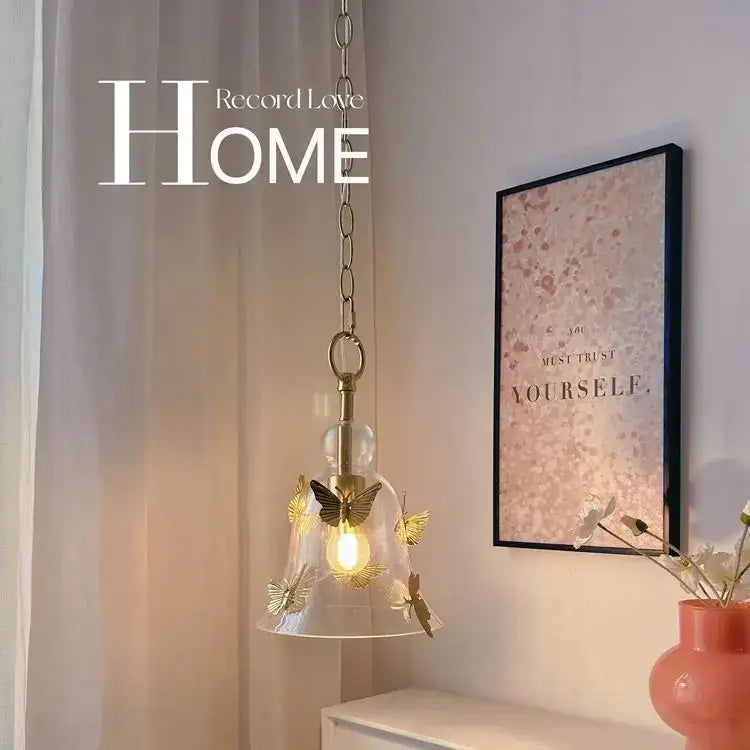 Glass Butterfly Pendant Lamp