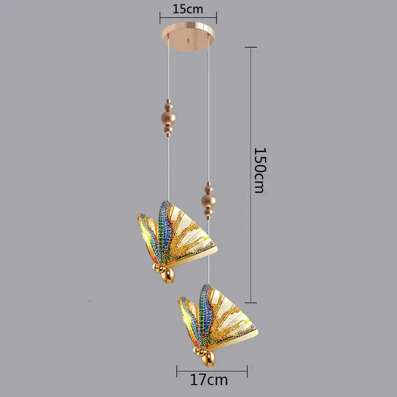 Gold Butterfly LED Chandelier French Gold Finish