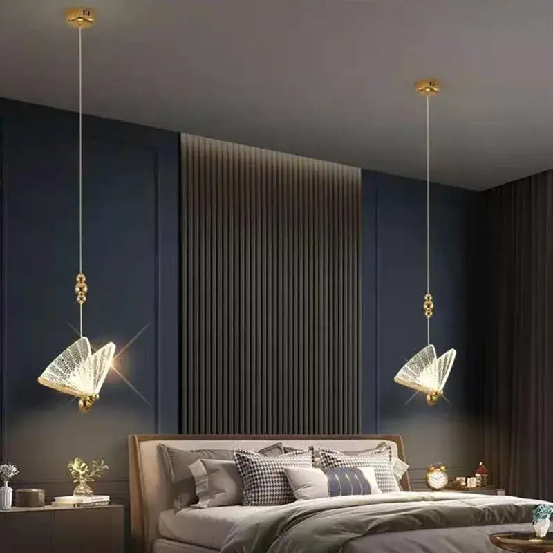 Gold Butterfly LED Chandelier French Gold Finish