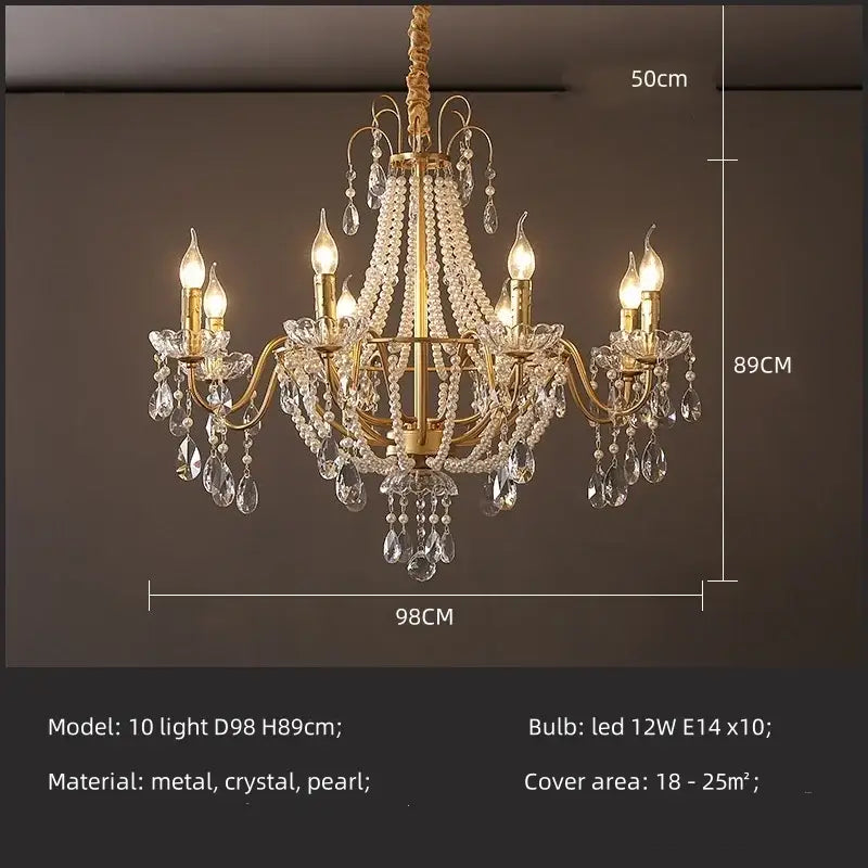 Gold Crystal LED Chandelier For Villa Staircases