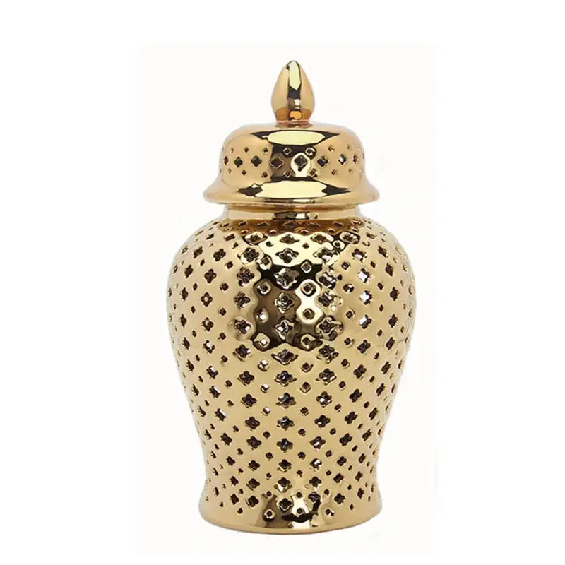 Gold Ceramic Ginger Jar