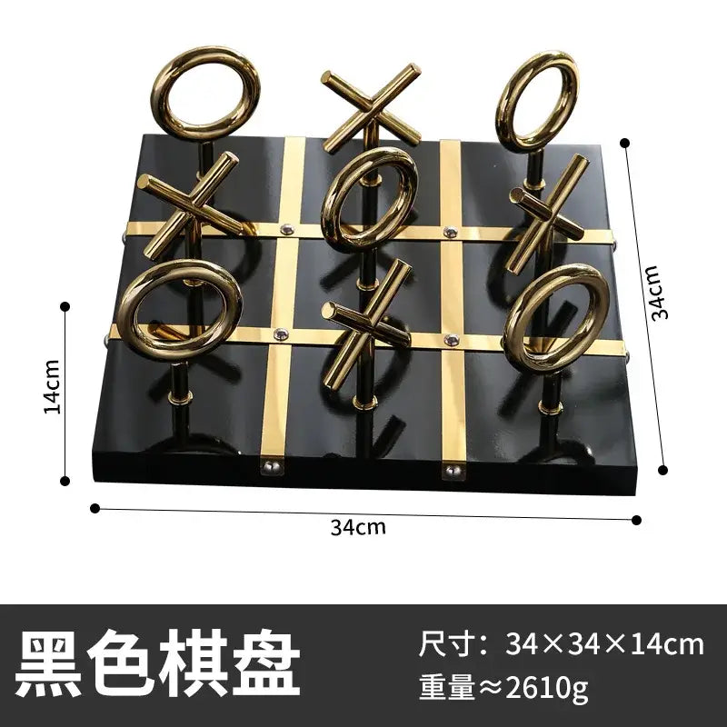 Gold Metal Tic-Tac-Toe Set