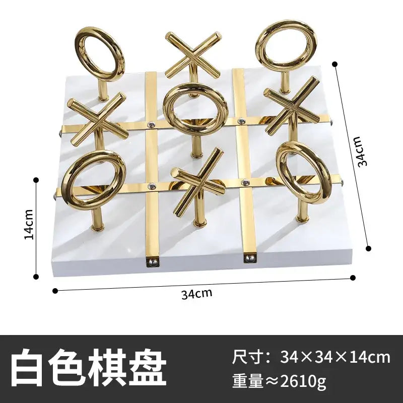 Gold Metal Tic-Tac-Toe Set
