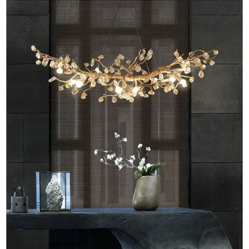 Golden Crystal Branch Chandelier