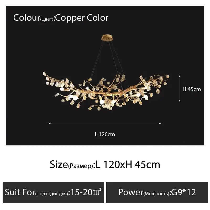 Golden Crystal Branch Chandelier