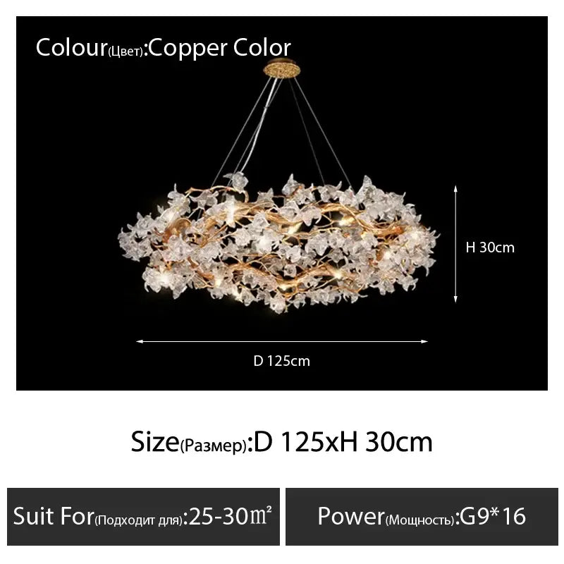 Golden Crystal Branch Chandelier
