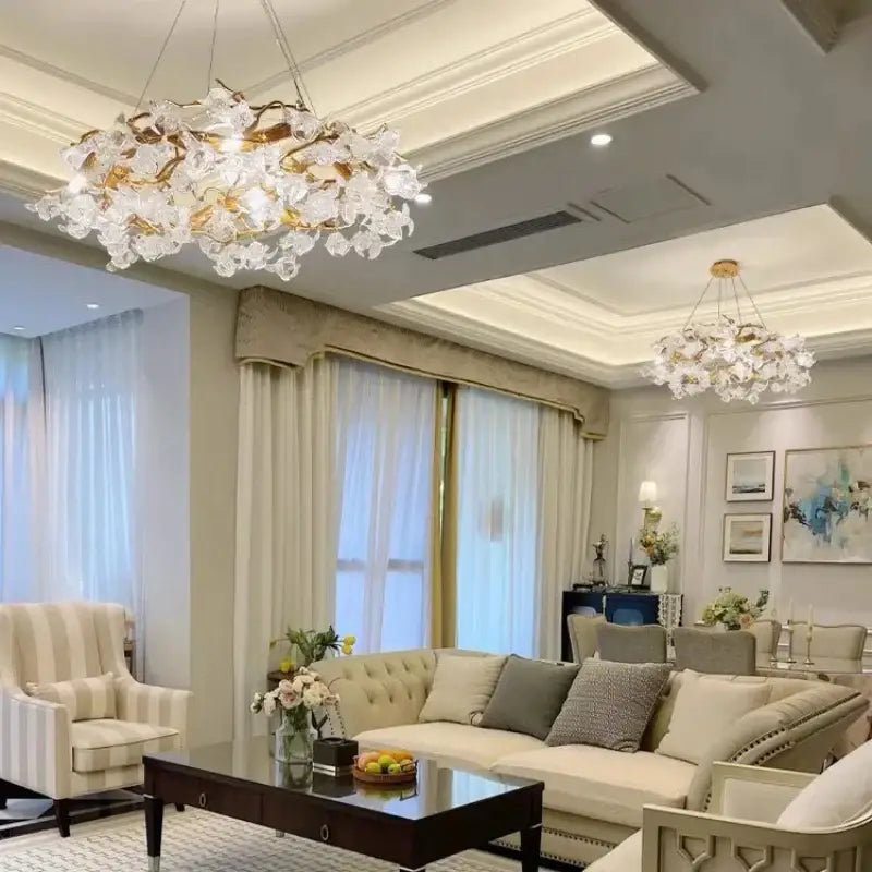Golden Crystal Branch Chandelier