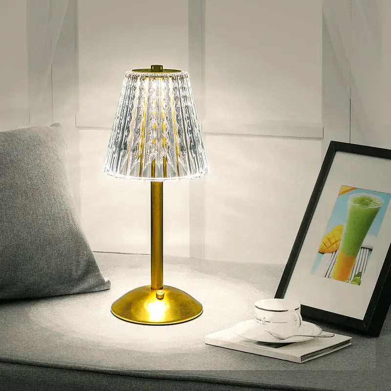 Golden Crystal Touch Lamp