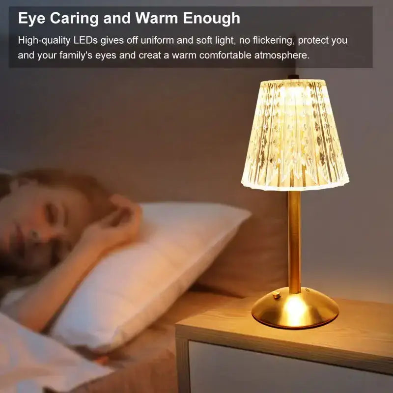 Golden Crystal Touch Lamp