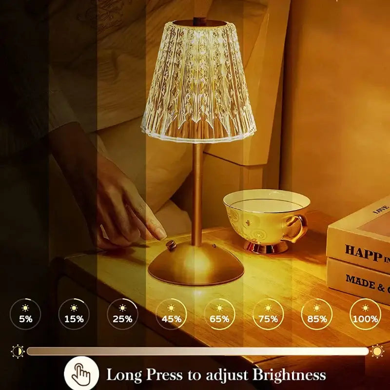 Golden Crystal Touch Lamp