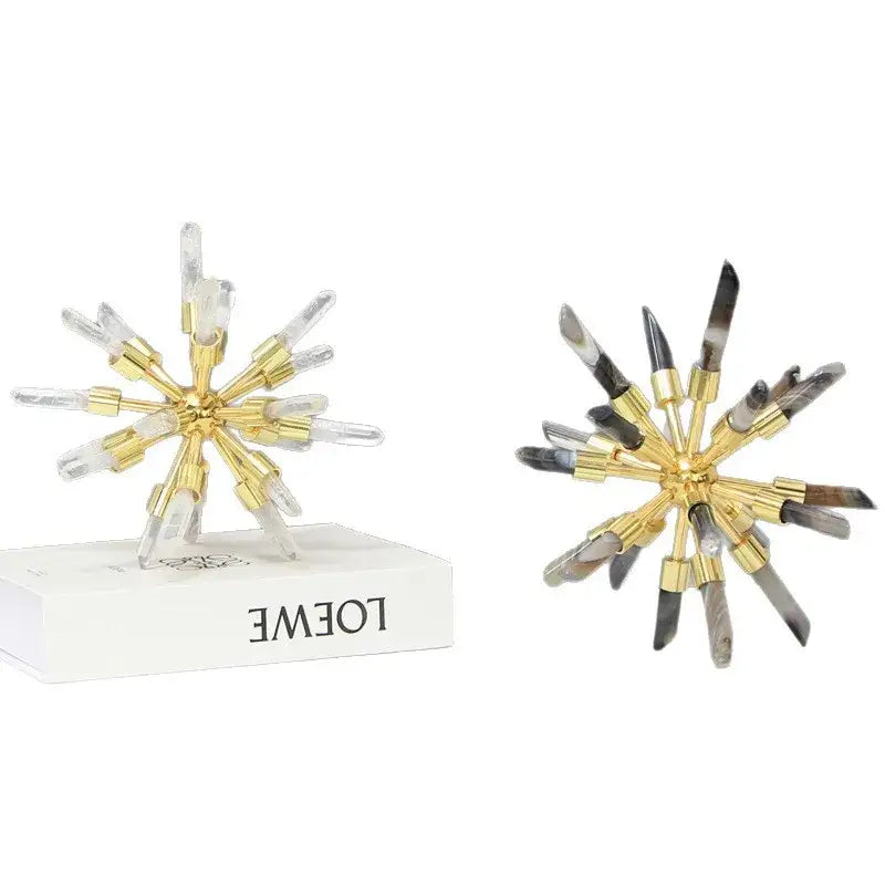 Golden Crystal Sea Urchin Figurine
