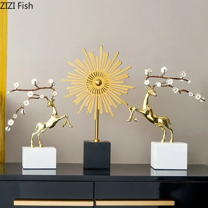 Metal Deer Antlers Sculpture