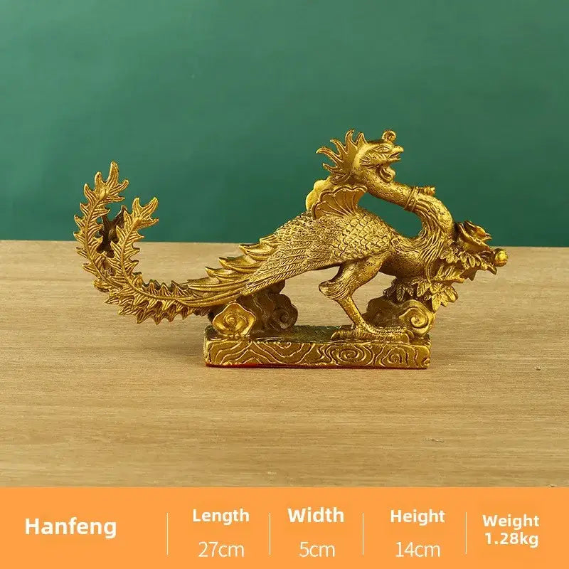Copper Dragon Phoenix Ornaments