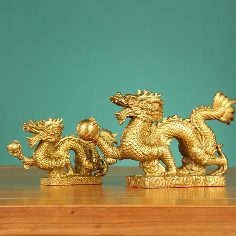 Copper Dragon Phoenix Ornaments