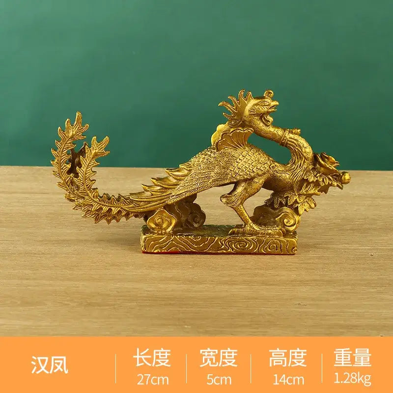 Copper Dragon Phoenix Ornaments