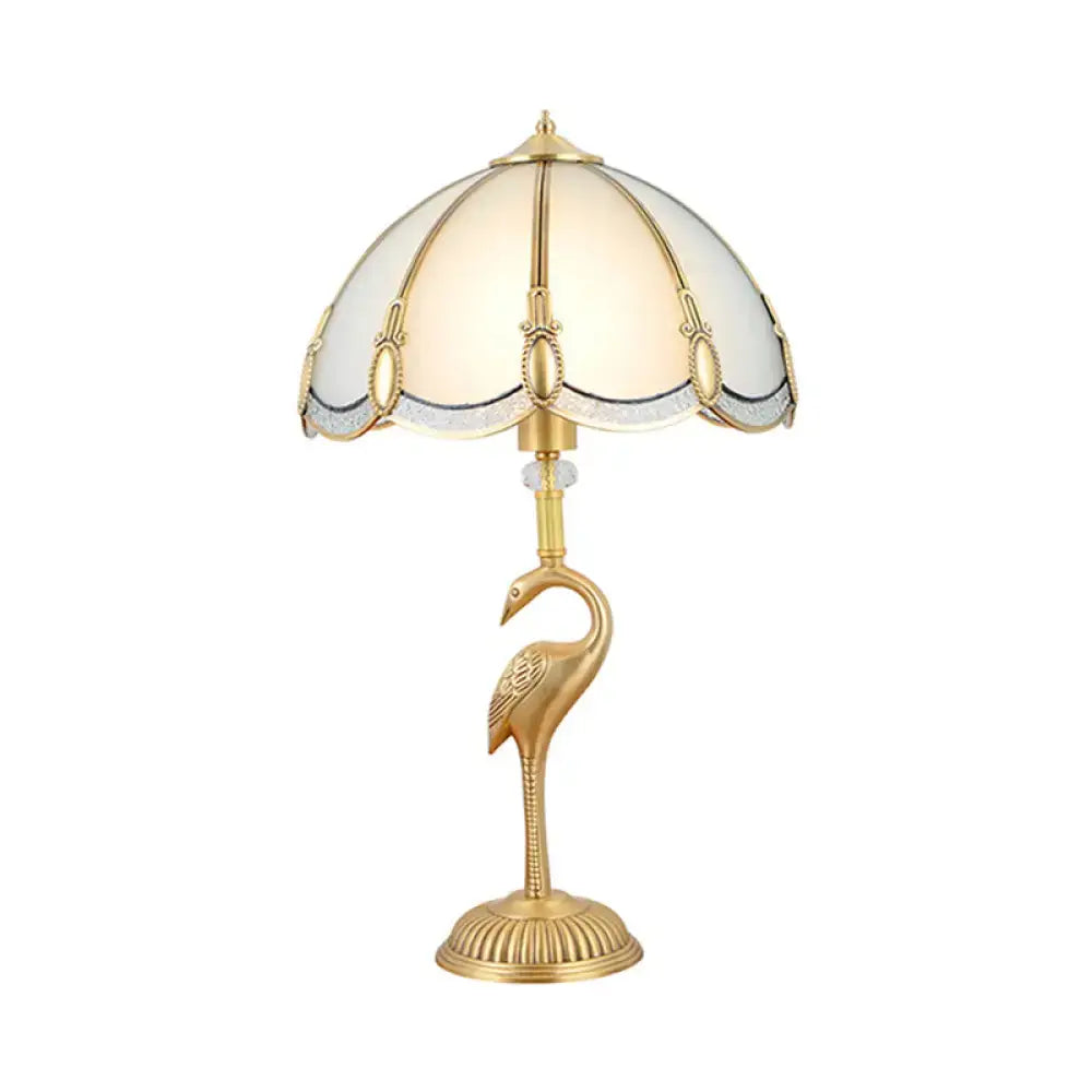 Gold Peacock Glass Lamp
