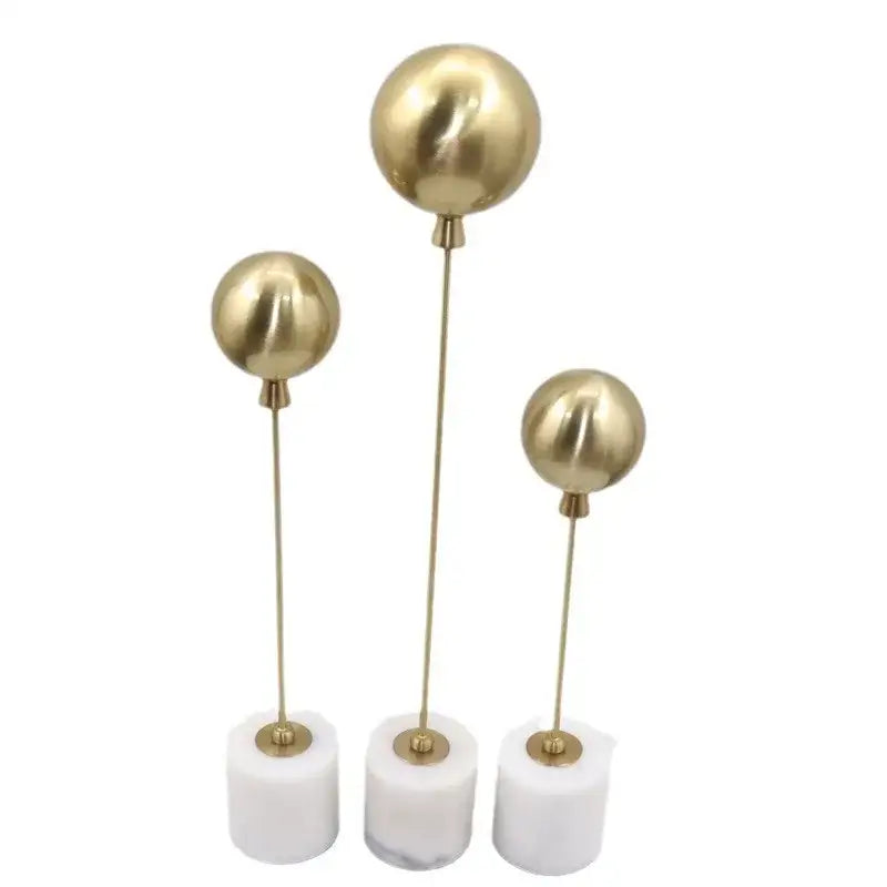 Gold Geometric Ball Sculptures