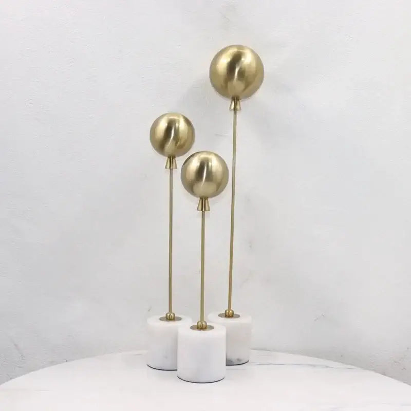 Gold Geometric Ball Sculptures
