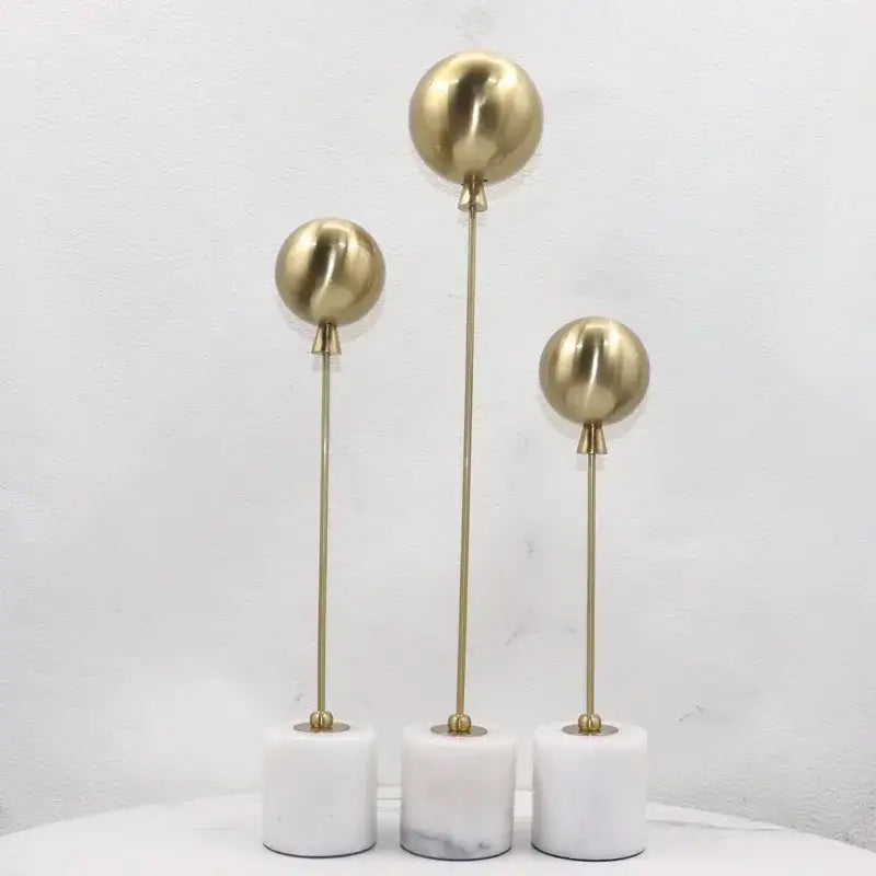 Gold Geometric Ball Sculptures