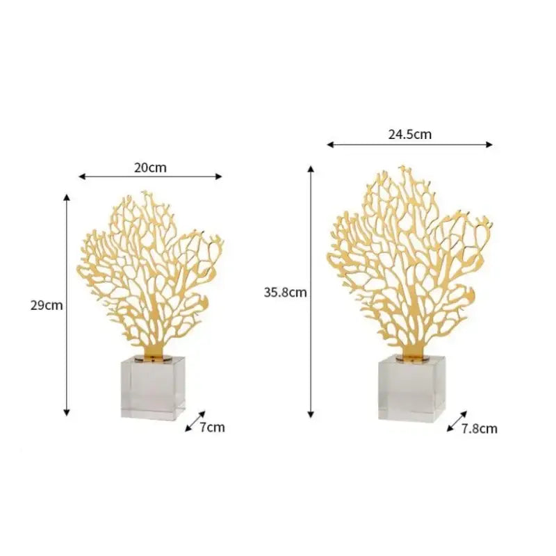 Golden Tree Coral Sculpture