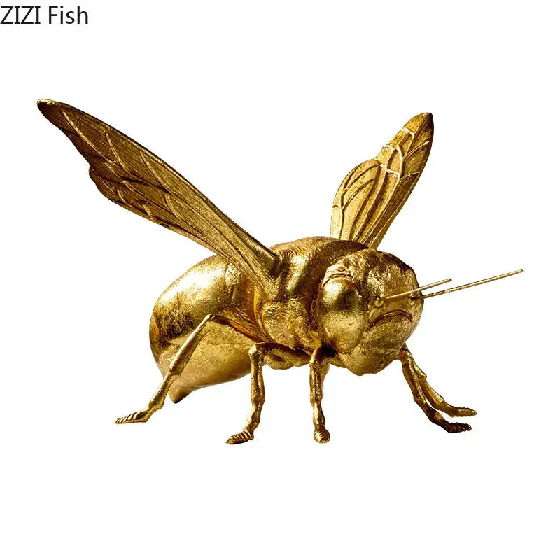 Golden Honeybee Metal Statue