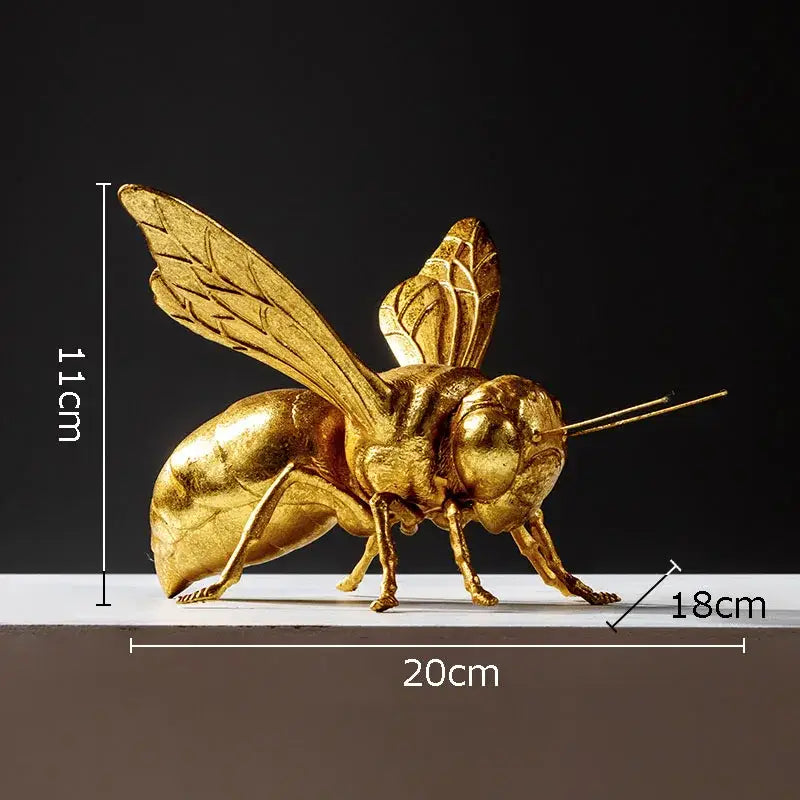 Golden Honeybee Metal Statue