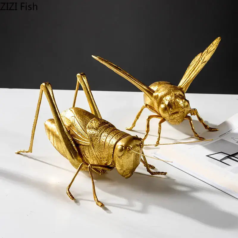 Golden Honeybee Metal Statue