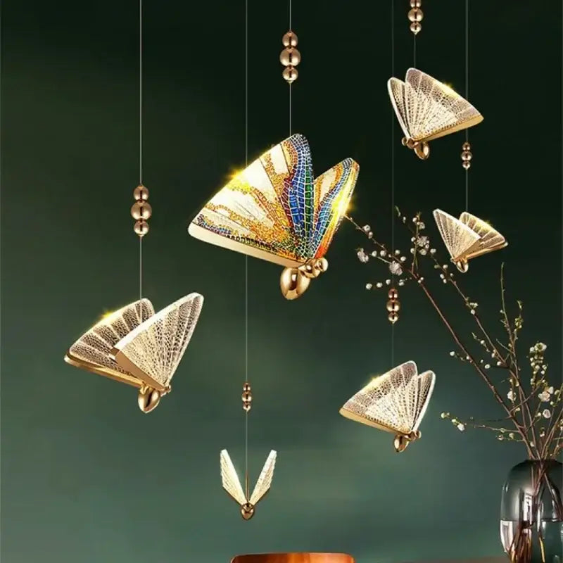 Golden Crystal Butterfly Pendant