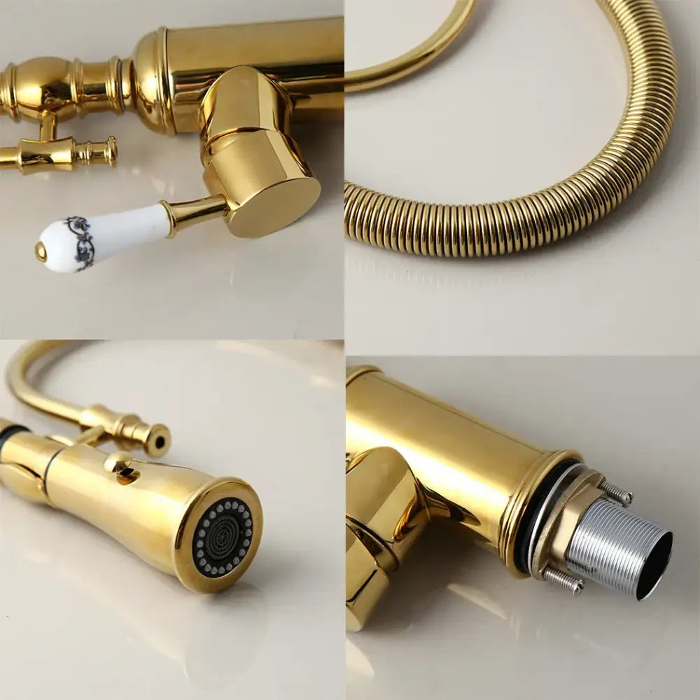 Golden Ceramic Kitchen Faucet