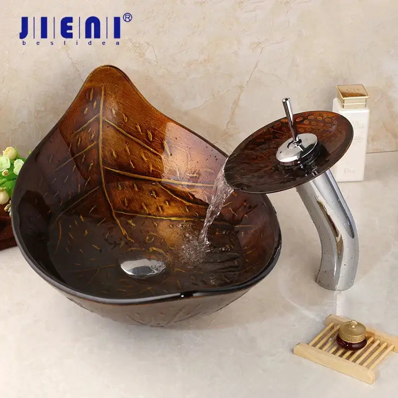 Golden Leaf Vessel Sink