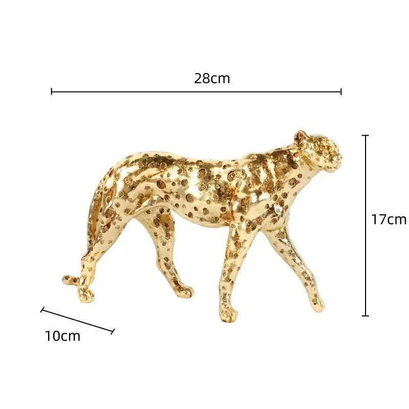 Gold Leopard Resin Sculpture