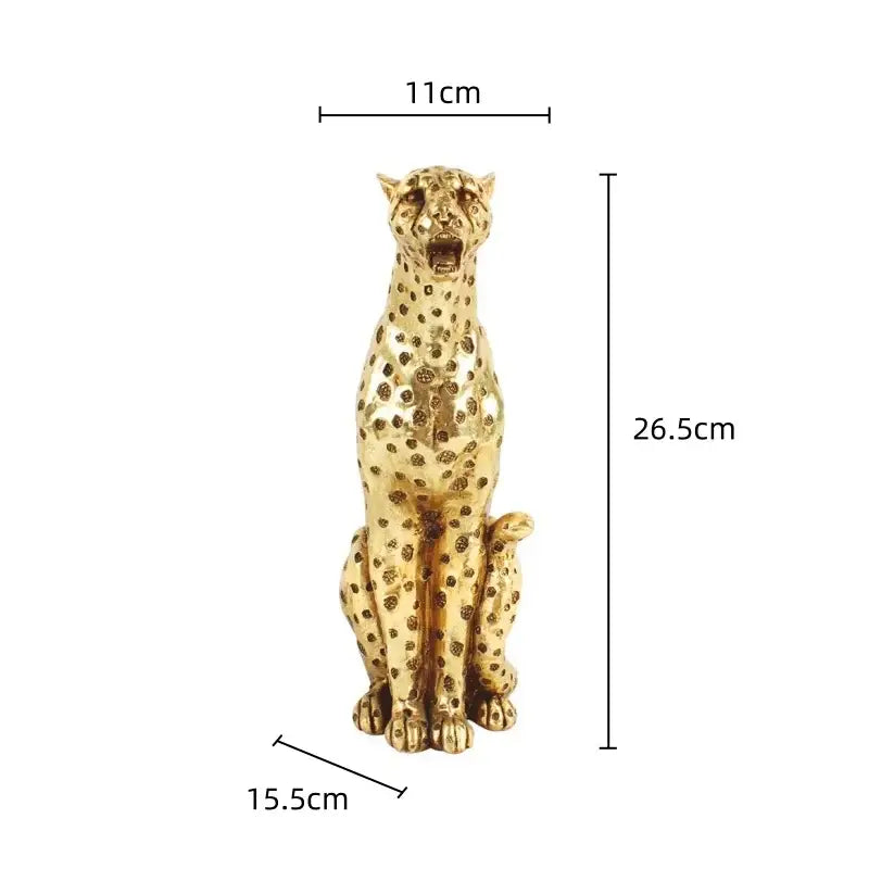 Gold Leopard Resin Sculpture