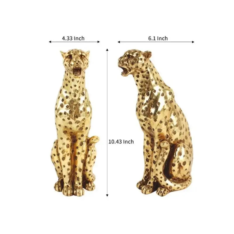 Gold Leopard Resin Sculpture