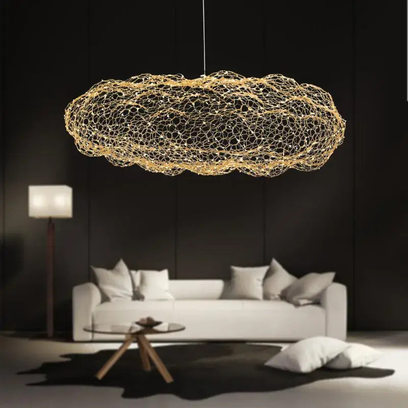 Gold Mesh Cloud Pendant Light