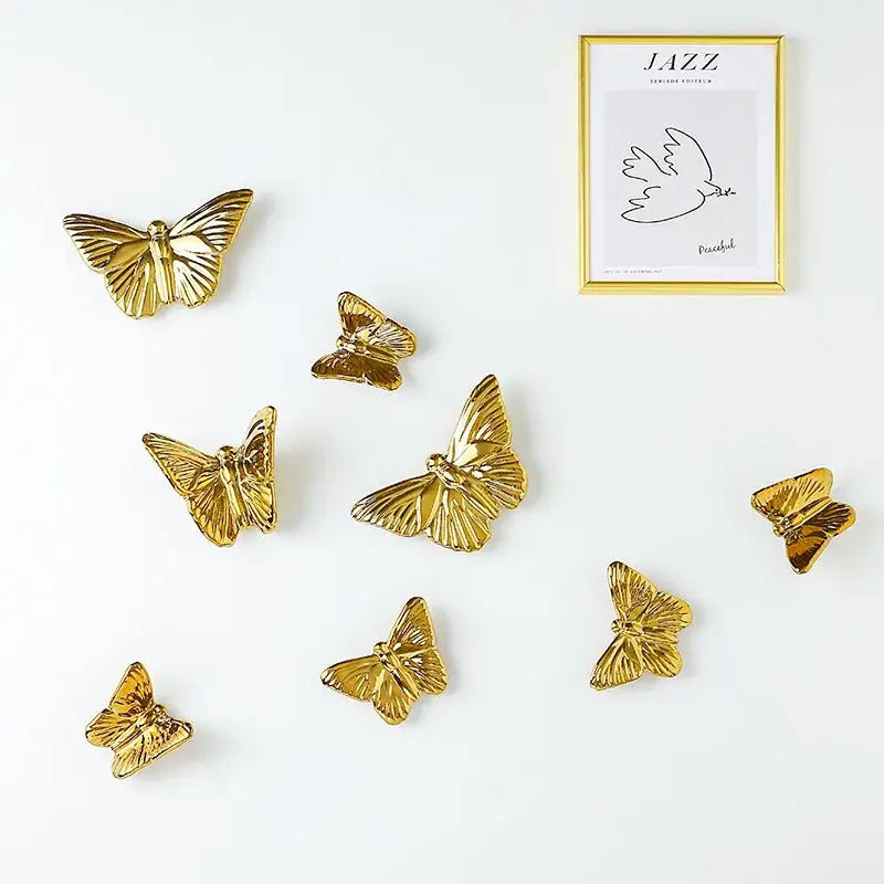 Golden Butterfly Wall Set