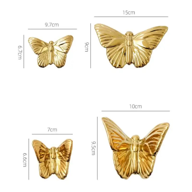 Golden Butterfly Wall Set
