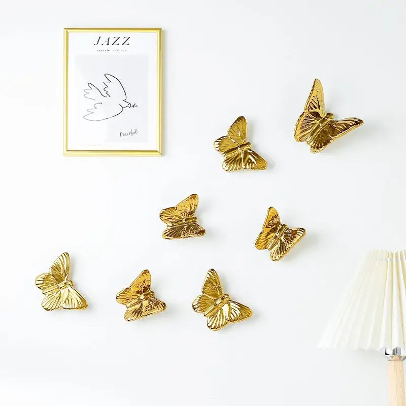 Golden Butterfly Wall Set