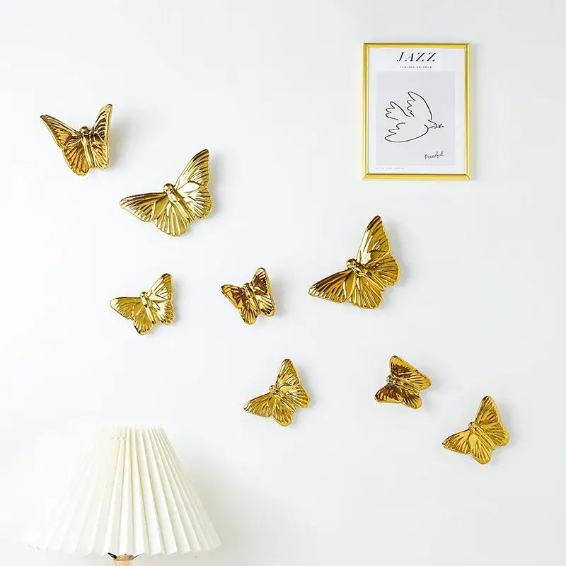 Golden Butterfly Wall Set