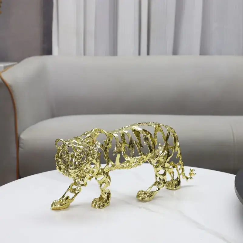 Gold Openwork Tiger Sculpture