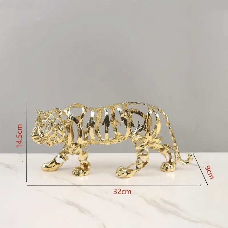 Gold Openwork Tiger Sculpture