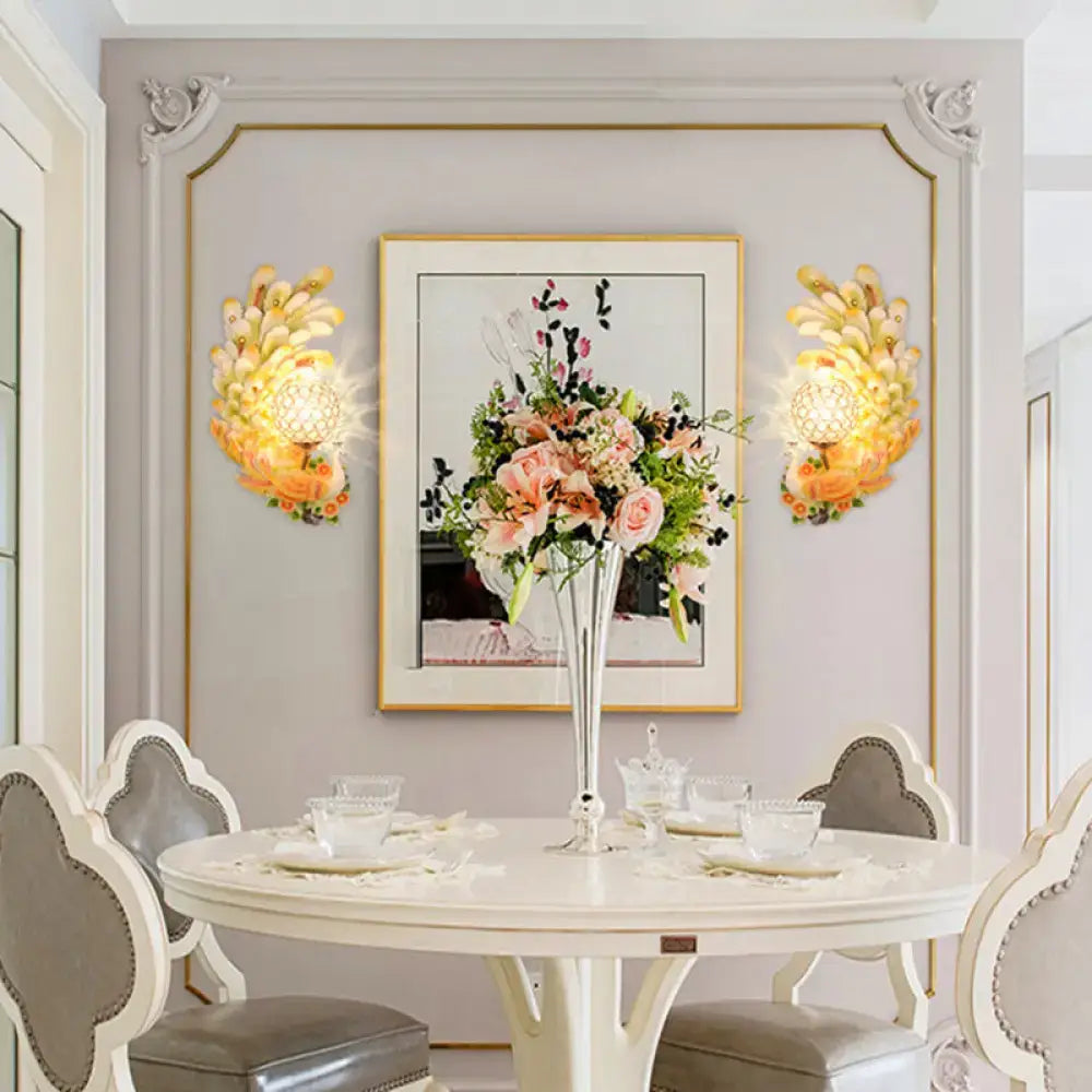 Gold Peacock Wall Sconce Vibrant Colors