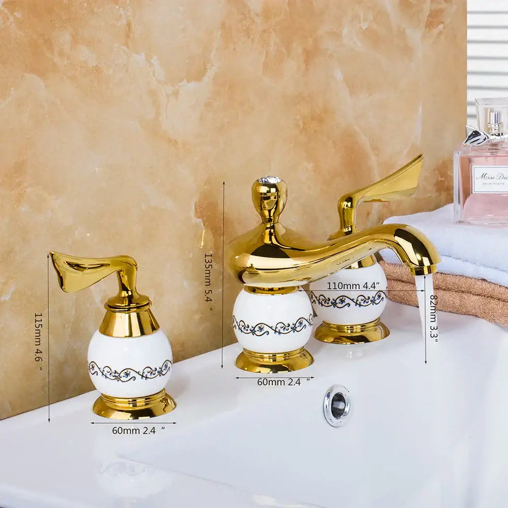 Gold Ceramic Faucet Set