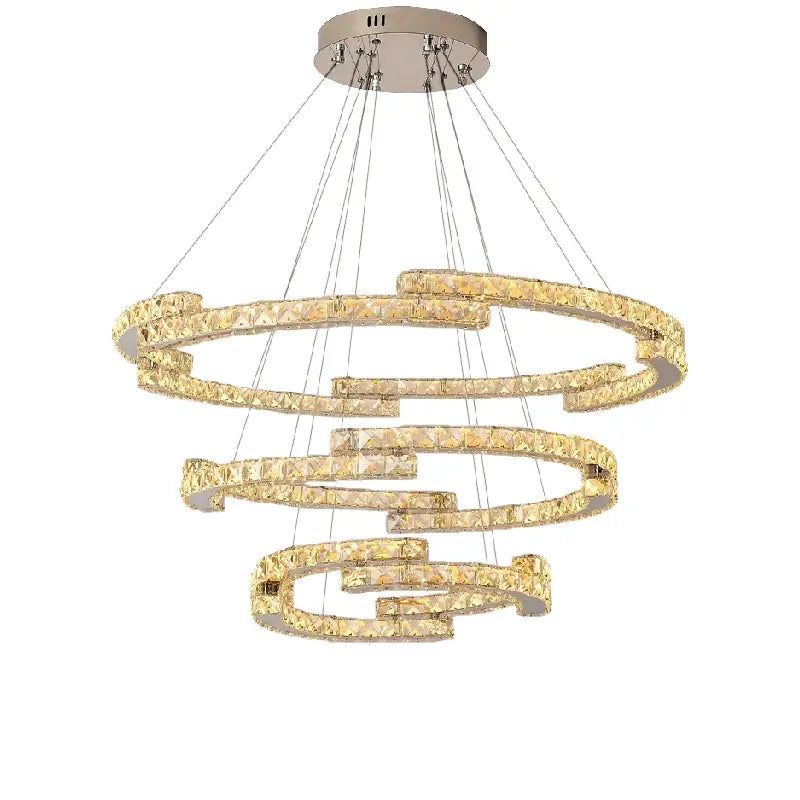 Gold Spiral Crystal Pendant