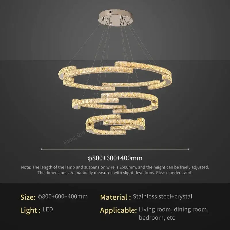 Gold Spiral Crystal Pendant