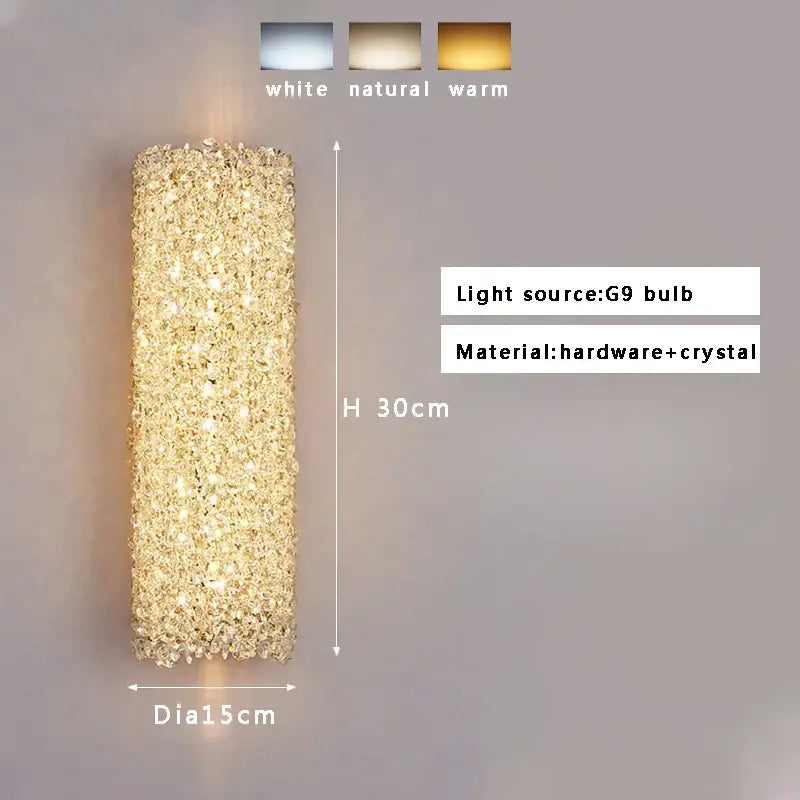 Golden Textured Glass Wall Lamp