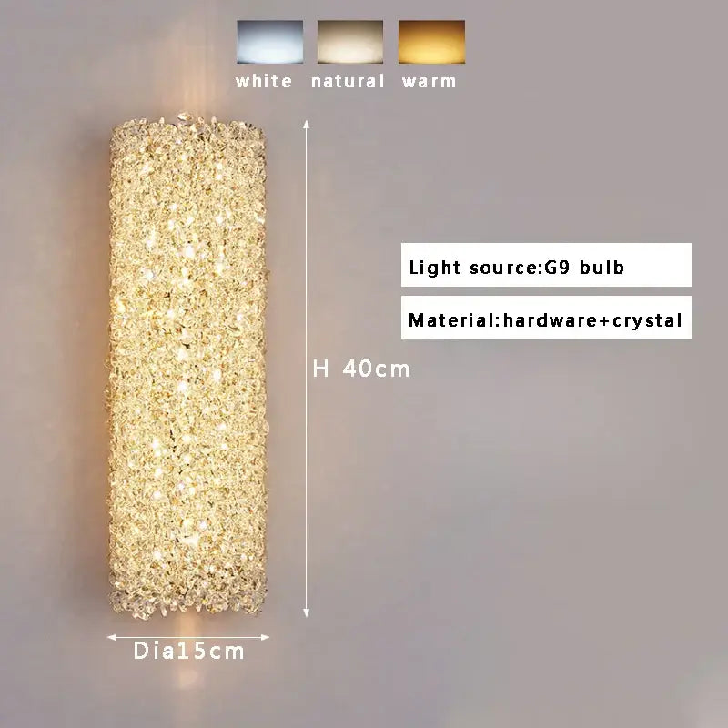 Golden Textured Glass Wall Lamp
